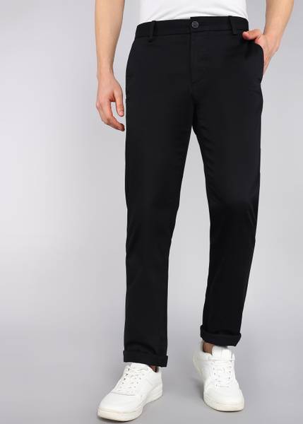 Arrow Sport Slim Fit Men Black Trousers