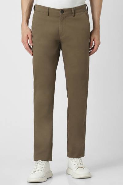 PETER ENGLAND Slim Fit Men Brown Trousers