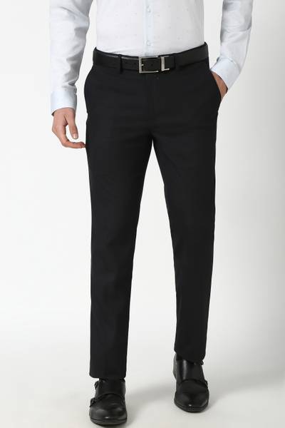 PETER ENGLAND Slim Fit Men Black Trousers