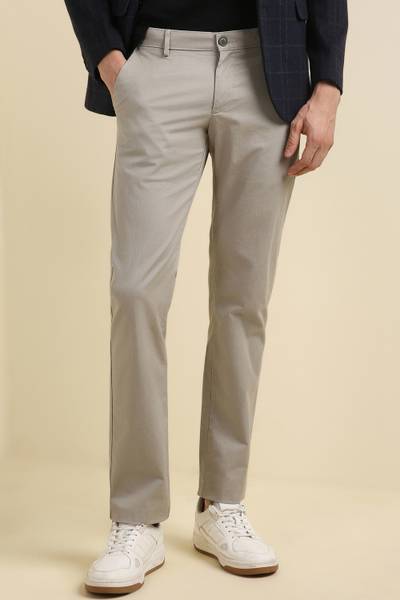 Allen Solly Slim Fit Men Beige Trousers