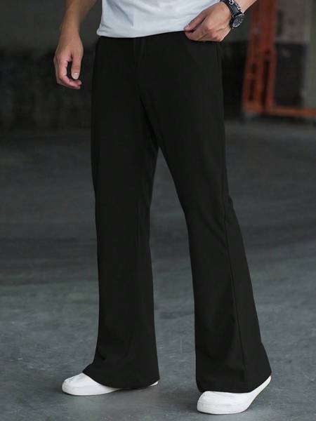 Plus91 Loose Fit Men Black Trousers