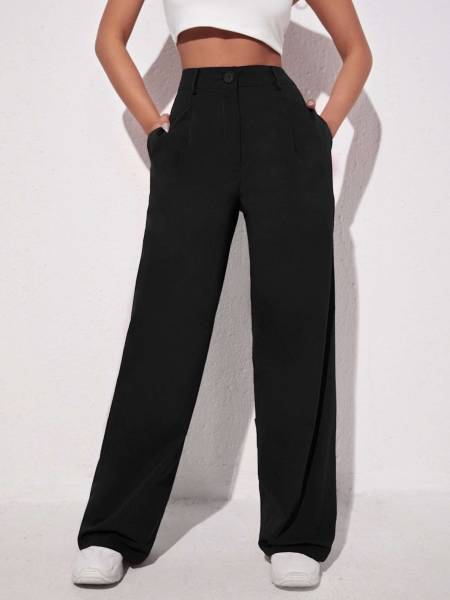 Leriya Fashion Regular Fit Women Black Trousers