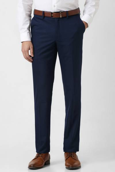 VAN HEUSEN Slim Fit Men Dark Blue Trousers