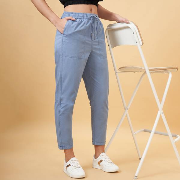 Honey By Pantaloons Regular Fit Women Light Blue Trousers