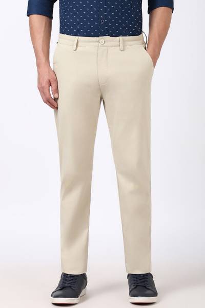 PETER ENGLAND Skinny Fit Men Beige Trousers