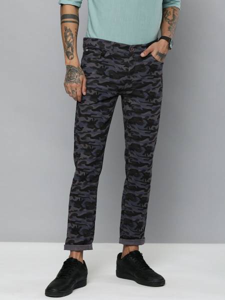 The Indian Garage Co. Slim Fit Men Grey Trousers