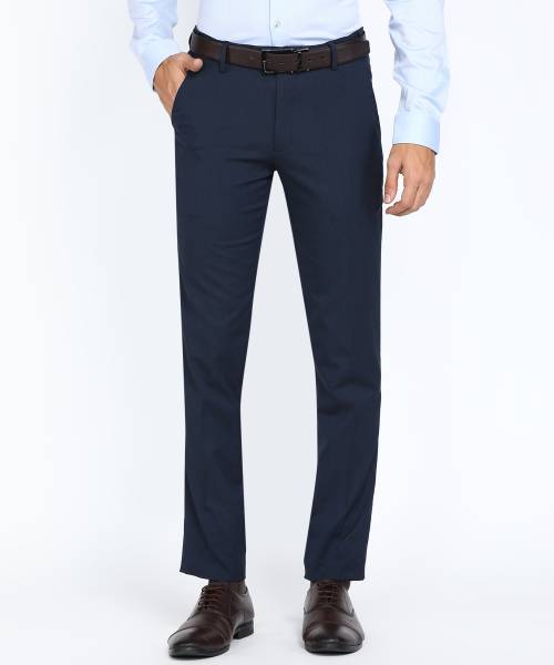 PETER ENGLAND Slim Fit Men Dark Blue Trousers