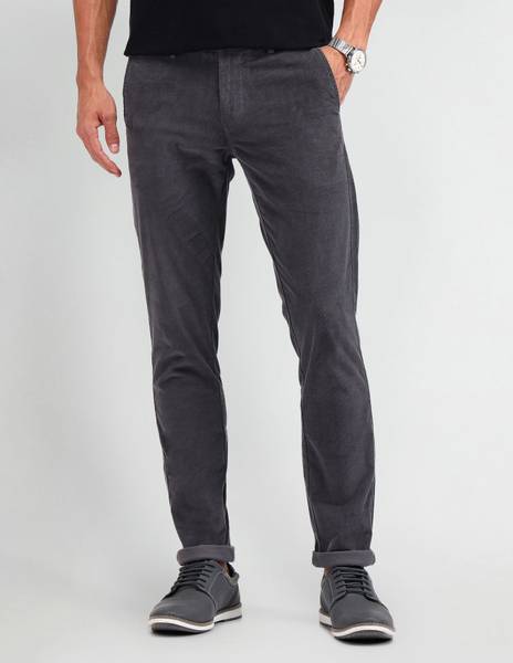 Arrow Sport Slim Fit Men Grey Trousers