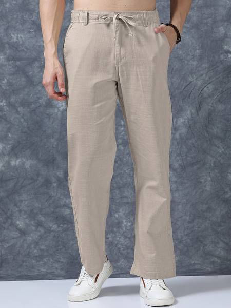 Vogaan Regular Fit Men Brown Trousers