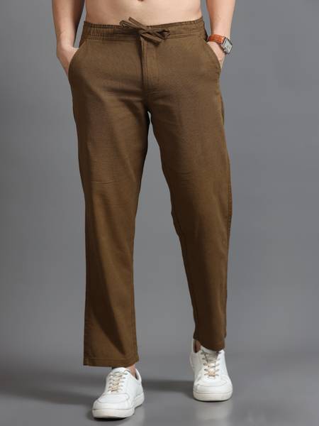 CAZZBA Relaxed Men Brown Trousers