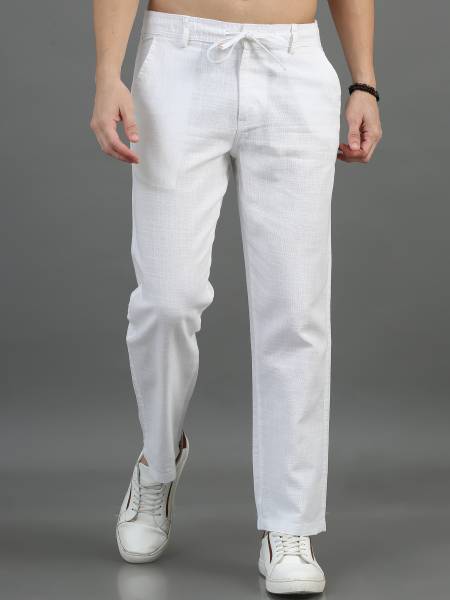 CAZZBA Relaxed Men White Trousers