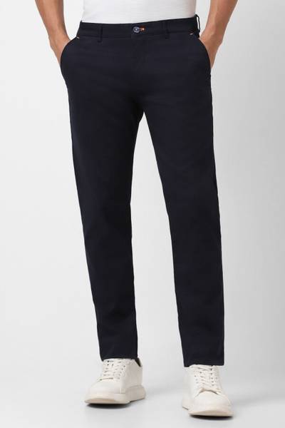 PETER ENGLAND Slim Fit Men Blue Trousers