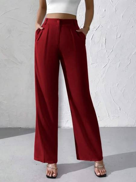 Relaxed Women Pink Trousers