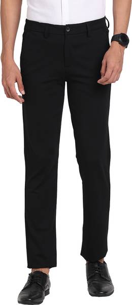 TURTLE Skinny Fit Men Black Trousers