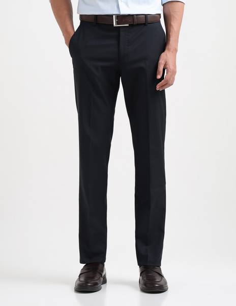 ARROW Tapered Men Black Trousers