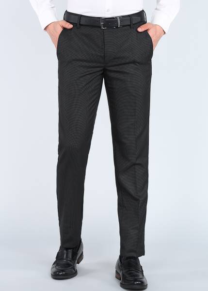 PETER ENGLAND Slim Fit Men Black Trousers