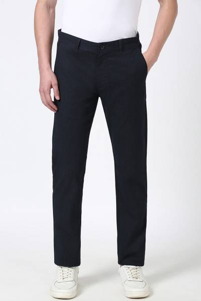 PETER ENGLAND Slim Fit Men Blue Trousers
