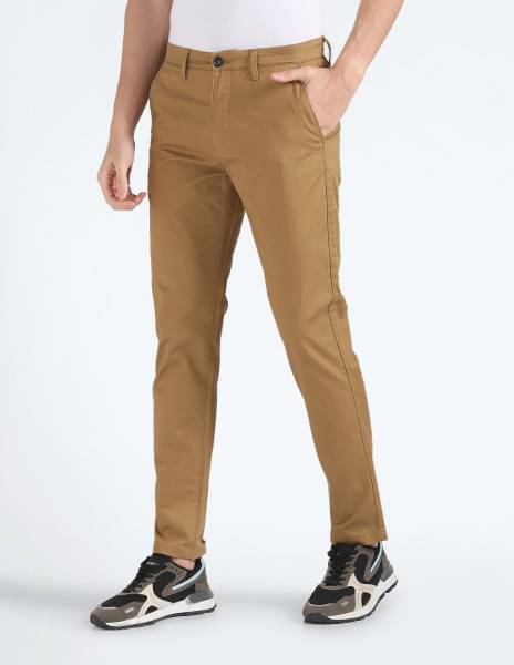 FLYING MACHINE Tapered Men Brown Trousers