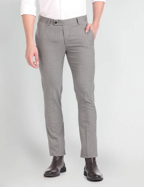 ARROW Regular Fit Men Grey Trousers