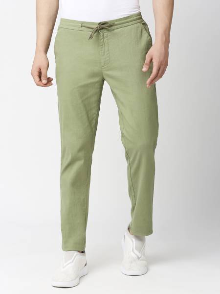 THOMAS SCOTT Slim Fit Men Green Trousers