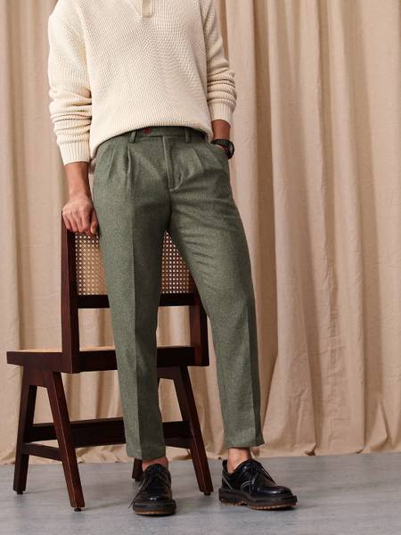 Mr Bowerbird Regular Fit Men Green Trousers