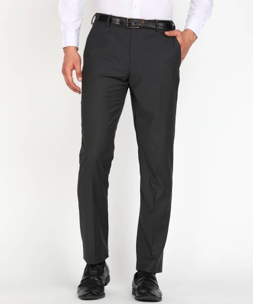 PARK AVENUE Regular Fit Men Grey Trousers