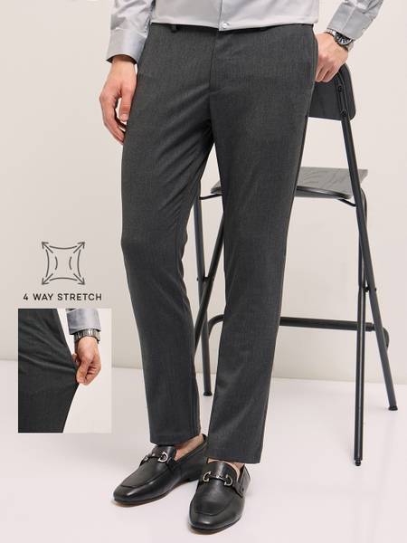THE BEAR HOUSE Slim Fit Men Grey Trousers