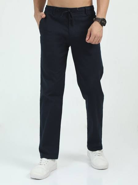 Bellaciao Clothings Co Relaxed Men Dark Blue Trousers