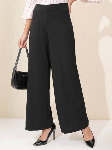 Tokyo Talkies Straight Fit Women Black Trousers