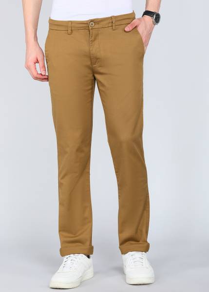 PETER ENGLAND Regular Fit Men Brown Trousers