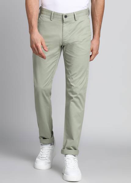 PETER ENGLAND Slim Fit Men Green Trousers