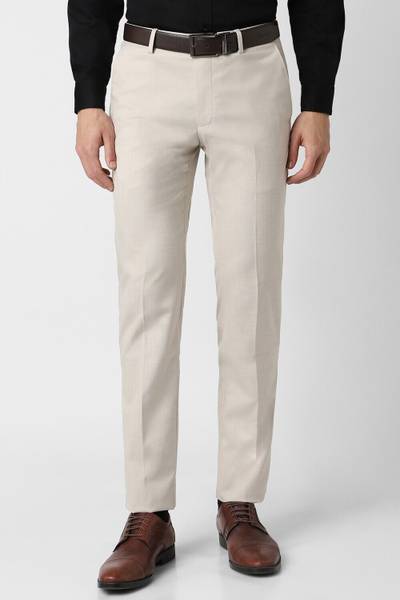 PETER ENGLAND Slim Fit Men Beige Trousers