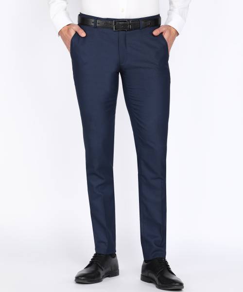 PETER ENGLAND Slim Fit Men Blue Trousers