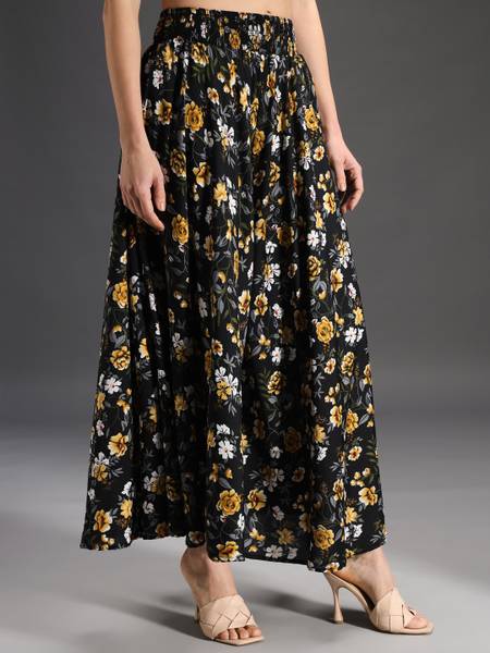 Emeros Flared Women Black, Yellow, Green, Grey, White Trousers
