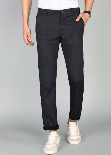 Arrow Sport Slim Fit Men Black Trousers