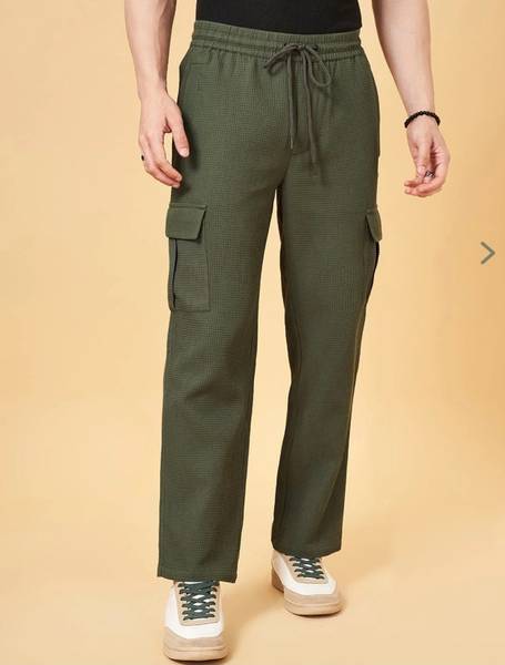 INDICLUB Loose Fit Men Green Trousers