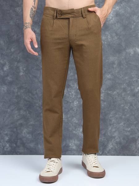 Moda Rapido Regular Fit Men Brown Trousers