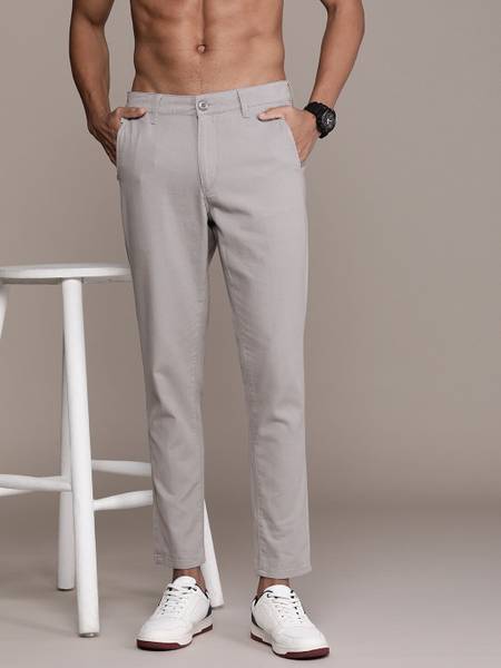 Roadster Slim Fit Men Grey Trousers
