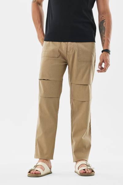 Snitch Loose Fit Men Beige Trousers