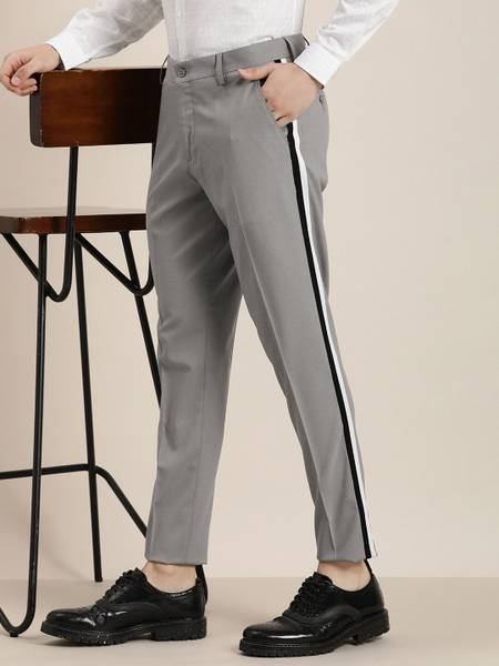 INVICTUS Slim Fit Men Grey Trousers