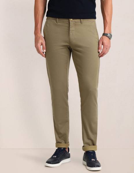 U.S. POLO ASSN. Slim Fit Men Green Trousers