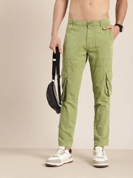 HERE&NOW Slim Fit Men Green Trousers