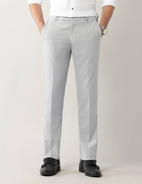 ARROW Regular Fit Men Grey Trousers