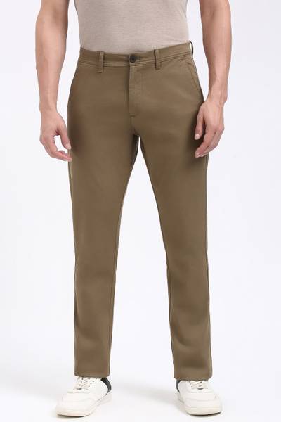 PETER ENGLAND Slim Fit Men Brown Trousers