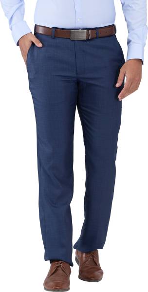 PARK AVENUE Regular Fit Men Blue Trousers