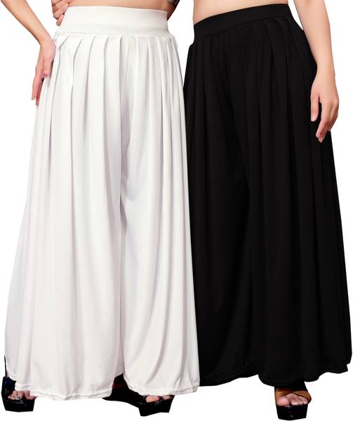AarifGarment Flared Women White, Black Trousers