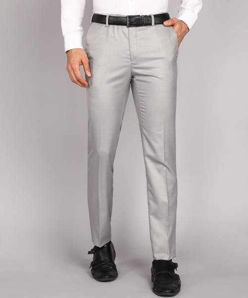 Raymond Slim Fit Men Grey Trousers