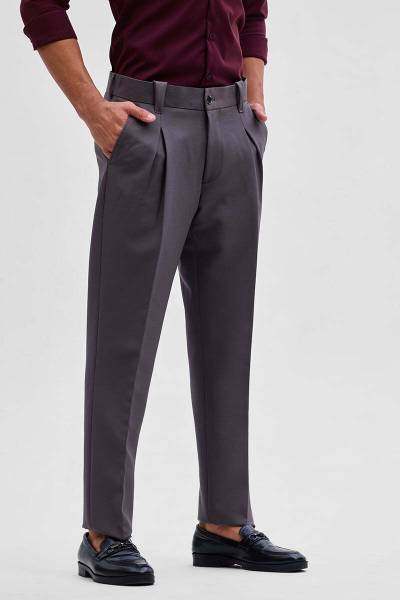 Snitch Slim Fit Men Grey Trousers