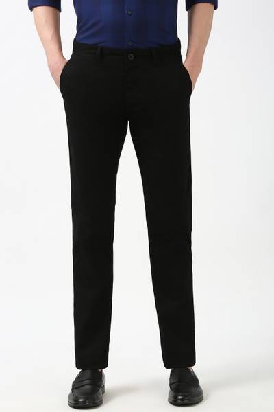 PETER ENGLAND Skinny Fit Men Black Trousers