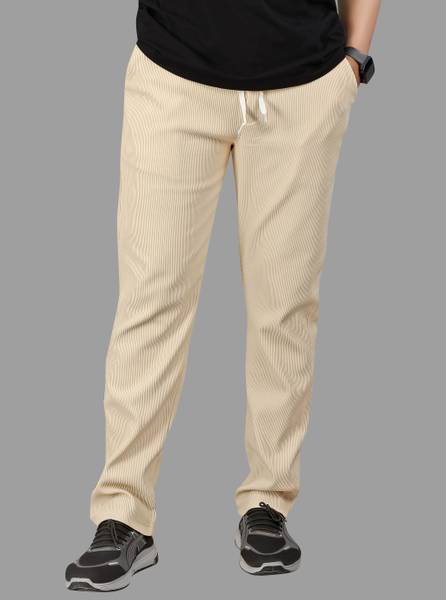 COMBRAIDED Loose Fit Men Beige Trousers